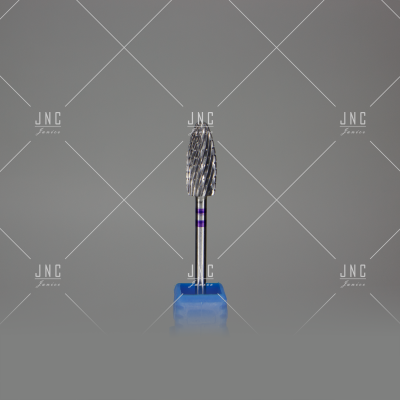 Broca de metal para manicure com base azul e superfície texturizada