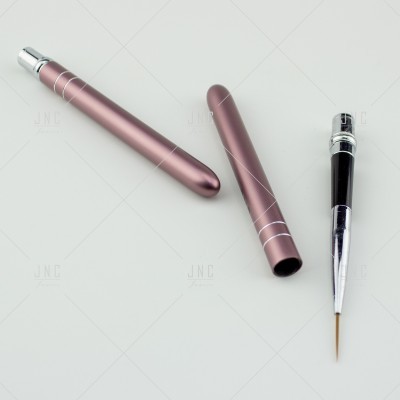 pincel de precisão metálico rosa e preto com ponta fina