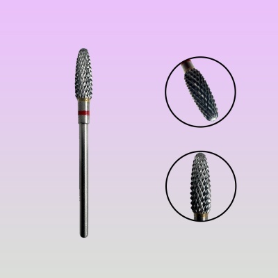 Broca de aço com formato cónico e anel vermelho