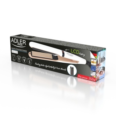 Embalagem de chapinha para cabelo ADLER EUROPE AD 2321 com potência 250W