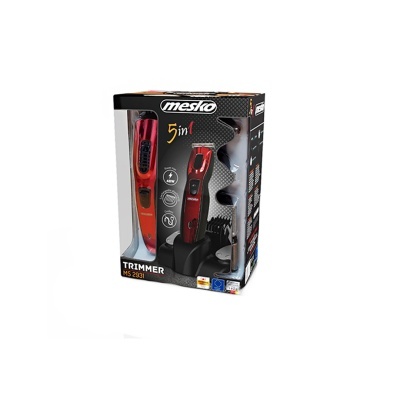 Aparelho de barbear Mesko 5 em 1 TRIMMER MS 2831 vermelho e preto na embalagem