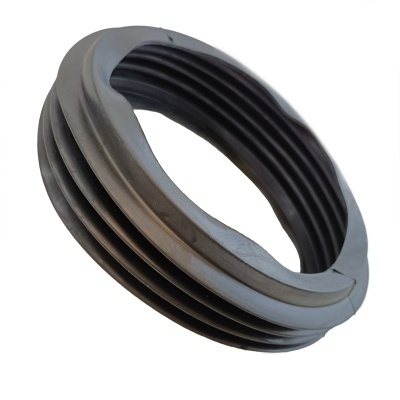 Vedante de borracha preto circular com ranhuras