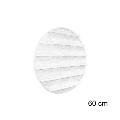 Expositor circular branco com prateleiras, 60 cm
