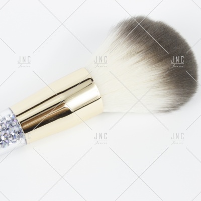 Pincel de maquilhagem com cabo transparente e cerdas cinza