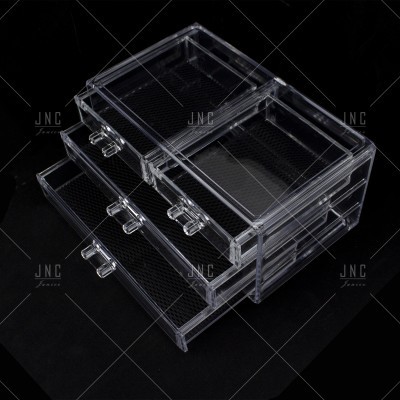 Organizador transparente de acrílico com seis gavetas