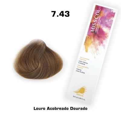 Mecha de cabelo louro acobreado dourado com embalagem MISS COL