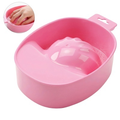 Banheira de plástico cor-de-rosa para mãos, com formato anatómico