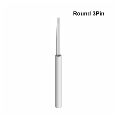 Ferramenta branca com três pinos metálicos finos denominada Round 3Pin