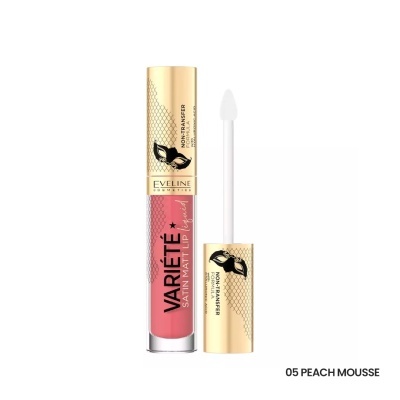 Batom líquido Eveline Varieté Satin Matt Lip Gloss cor 05 Peach Mousse