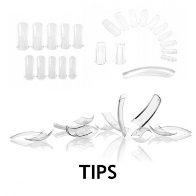 Conjunto de pontas para unhas postiças em vários tamanhos e formas