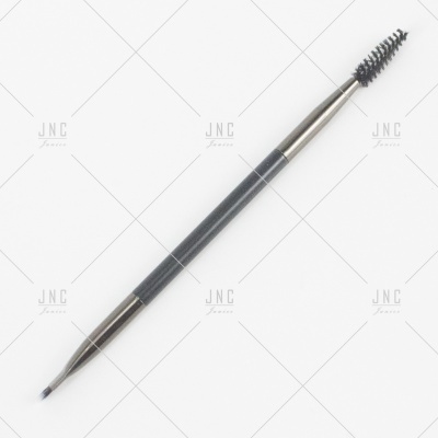 Pincel de sobrancelhas preto e cinzento com escova e pincel angular