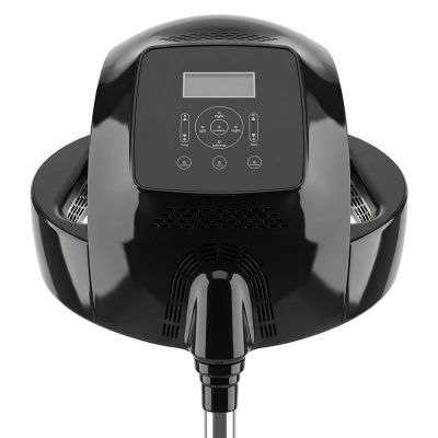 Máquina eletrónica preta com visor digital e botões