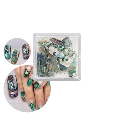 Fragmentos coloridos de concha abalone para decoração de unhas