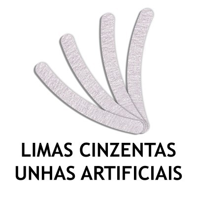 limas cinzentas para unhas artificiais em leque com texto