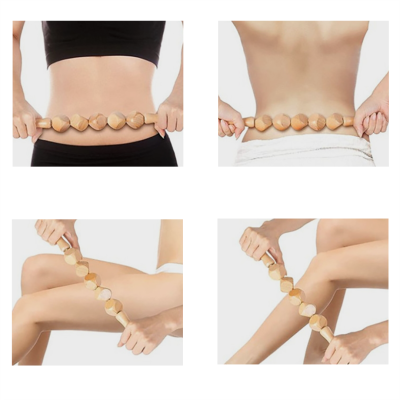 Massajador manual de madeira usado em várias partes do corpo