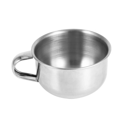 Copo metálico prateado com asa