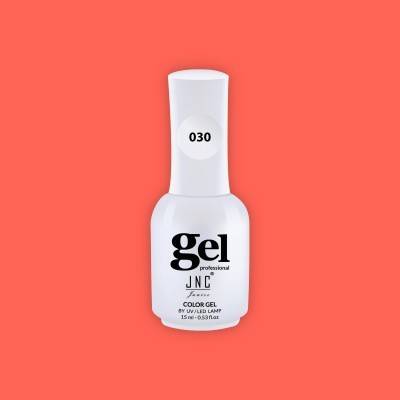 Frasco branco de verniz gel para unhas com número 030