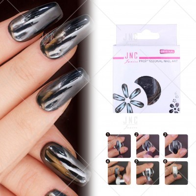 Verniz para unhas cromado prateado JNC Professional Nail Art com embalagem e instruções