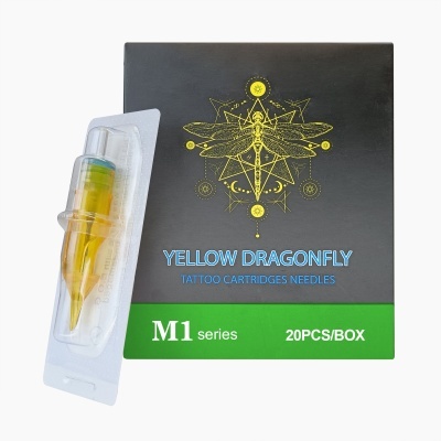 Caixa de cartuchos de agulha para tatuagem Yellow Dragonfly com embalagem individual de agulha