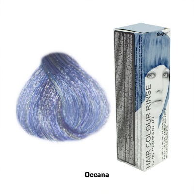 Tonalizante para cabelo azul Oceana da StarGazer com amostra e caixa