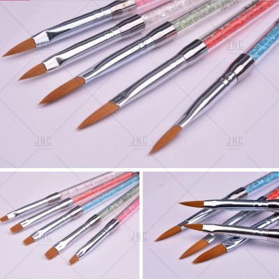 Conjunto de pincéis de unhas coloridos com glitter