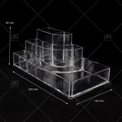 Organizador transparente em acrílico com 5 compartimentos