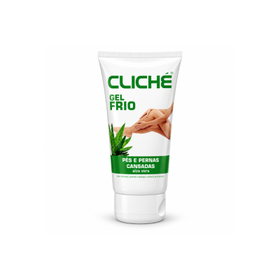 Frasco de gel frio para pés e pernas cansadas com aloe vera da marca CLICHÉ.
