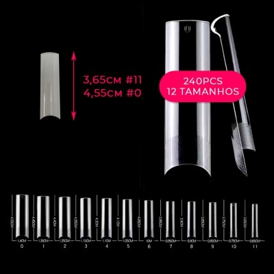 Kit unhas postiças transparentes em vários tamanhos