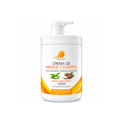 Frasco branco de creme para mãos e corpo com doseador e rótulo laranja
