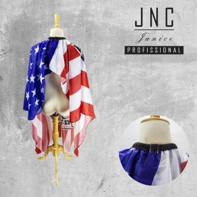 Capa de corte com padrão da bandeira dos Estados Unidos e gola elástica