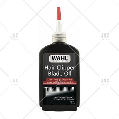 Óleo para lâminas de corta-cabelos WAHL em frasco preto com bico vermelho