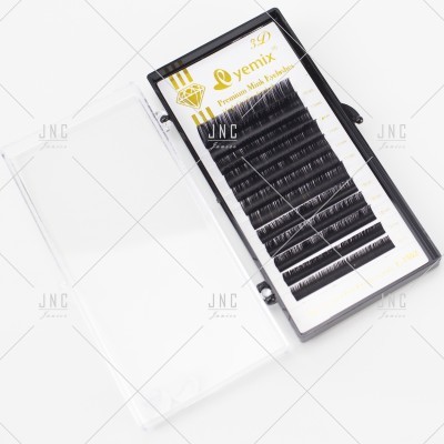 Conjunto de pestanas postiços em caixa preta e transparente com etiqueta Premium Mink Eyelashes