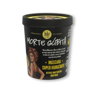 Frasco preto da máscara de cabelo Morte Súbita da Lola