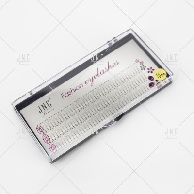 Caixa de pestanas posticas individuais brancas com caixa transparente e texto Fashion eyelashes