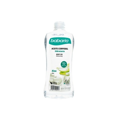 Frasco de óleo corporal hidratante Babaria com Aloe Vera