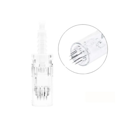 Cartucho transparente de microagulhamento com agulhas finas de metal