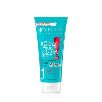 Tubo de gel facial azul turquesa Eveline Cosmetics #Clean Your Skin