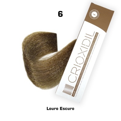 Produto coloração cabelo CROXIDIL tom 6 Louro Escuro com mecha castanha clara