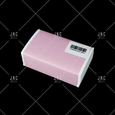 Bloco de esponja rosa para unhas com código de barras