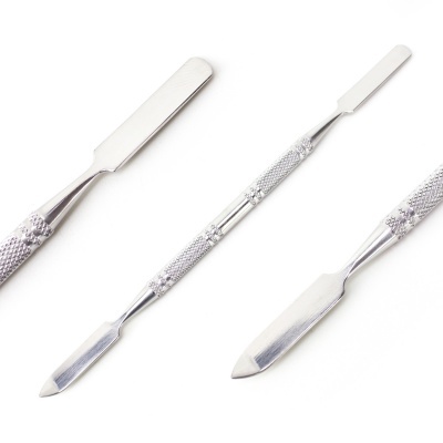 Espátula dupla de aço inoxidável com cabo texturizado