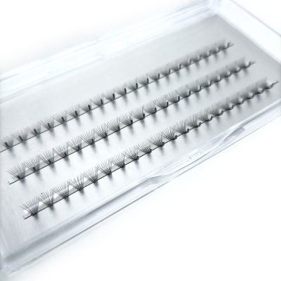 Conjunto de pestanas postiças pretas organizadas em caixa transparente