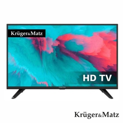 Televisão Krüger&Matz ecrã plano com suporte e texto HD TV