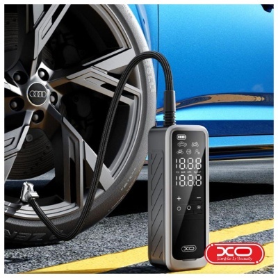 Compressor de ar digital a insuflar pneu de carro azul