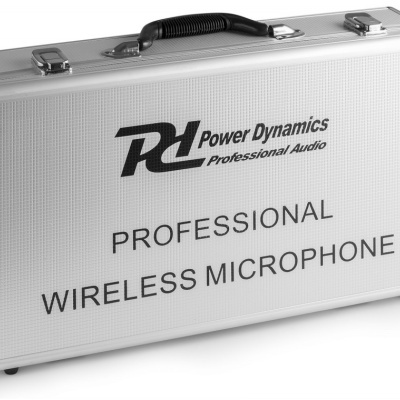 Mala prateada para microfone sem fios da Power Dynamics