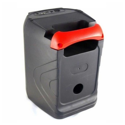 Elevador elétrico portátil preto com pega vermelha