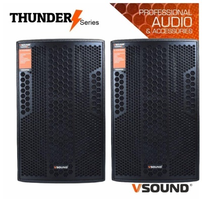 Colunas de som profissionais VSOUND THUNDER série preto com grelha hexagonal