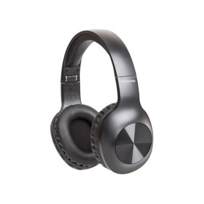 Headphones over-ear Panasonic pretos com almofadas acolchoadas