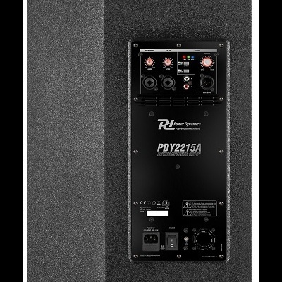 Coluna áudio profissional preta Power Dynamics PDY2215A texturizada