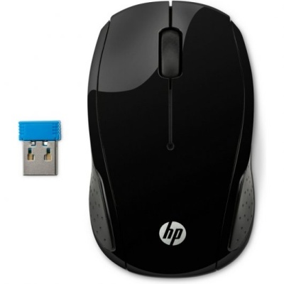 Rato sem fios preto HP com adaptador USB azul