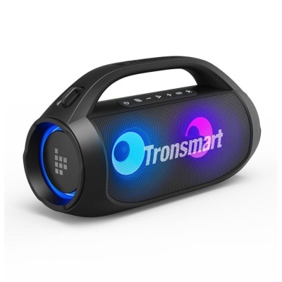 Coluna portátil Tronsmart preta com iluminação LED colorida